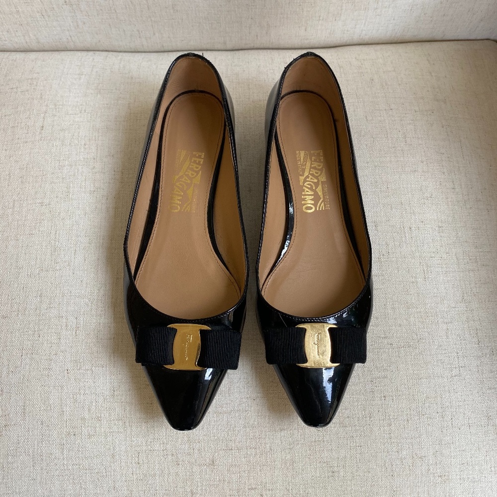 Salvatore Ferragamo Emy Patent Leather Ballet Flat
